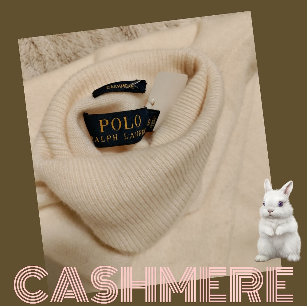 Ralph Lauren Polo Cashmere size small turtle neck sweater feels like bunny fur ❤